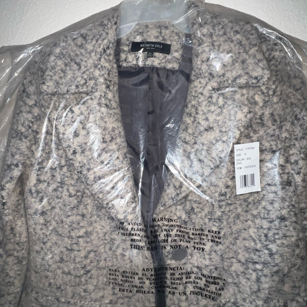 Kenneth Cole Gray Wool Blend Coat, NWT